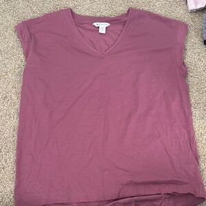 Athleta Mauve V-Neck Short Sleeve Tee
